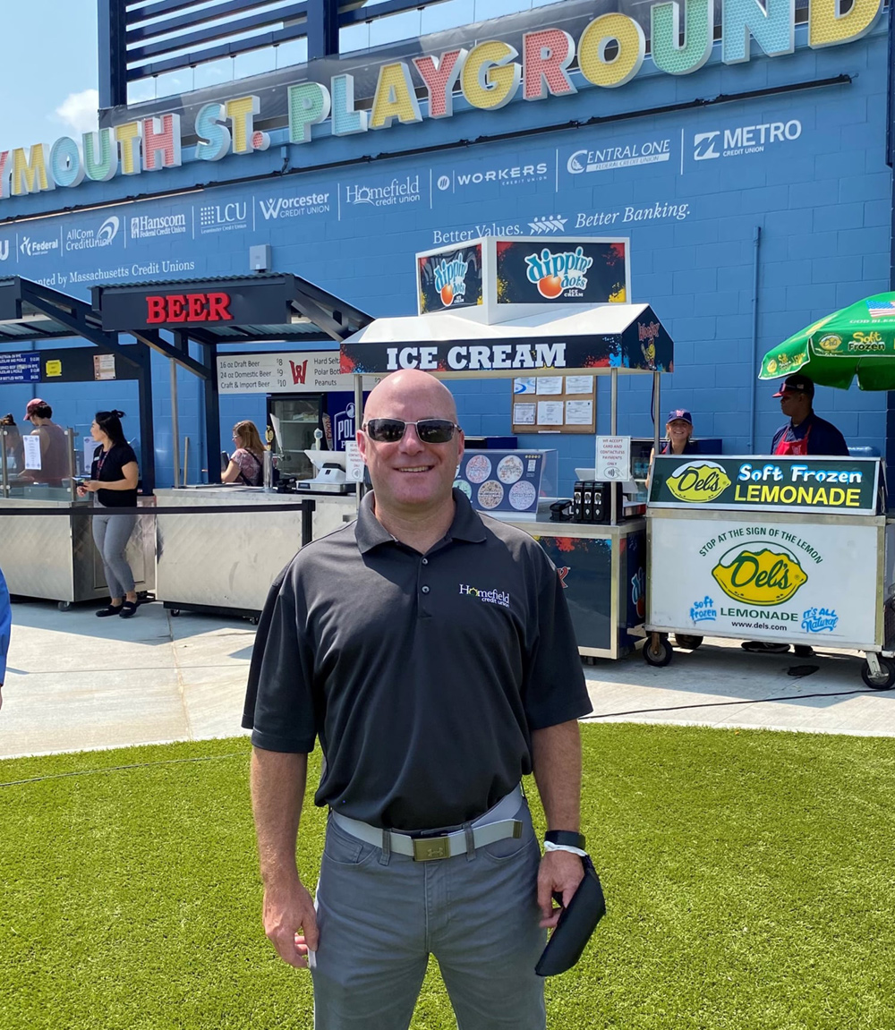 Doug Lanzillo at Ribbon Cutting Ceremony for the Plymouth Street Playground